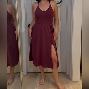 Burgundy athleisure / tennis dress